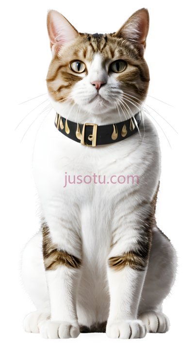 猫,坐着,白色,棕色, PNG