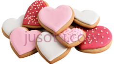 饼干,心形,粉色,白色PNG
