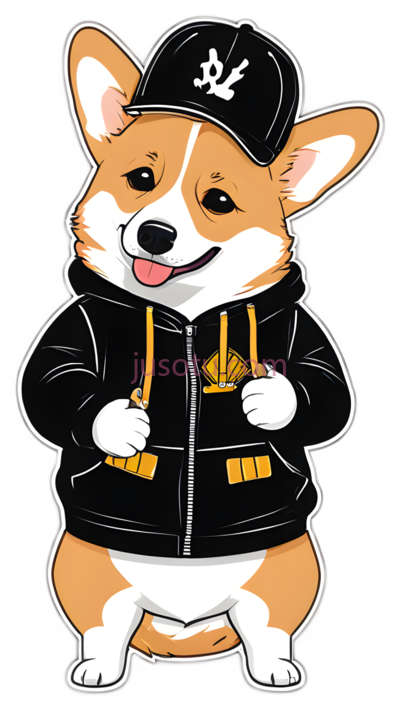 柯基犬,卡通,棕色,白色, PNG