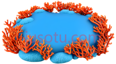 珊瑚礁,卡通,蓝色,橙色PNG