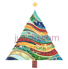 圣诞树,马赛克PNG