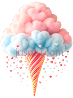 棉花糖,卡通,粉色,蓝色PNG