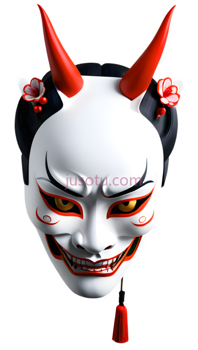 法螺面具,舞妓女性人物, PNG