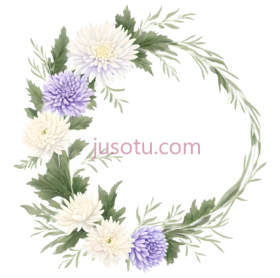 花环,水彩画,白色,紫色, PNG