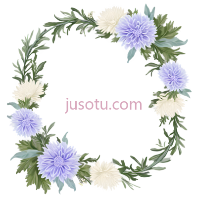 花环,水彩画,紫色,白色, PNG